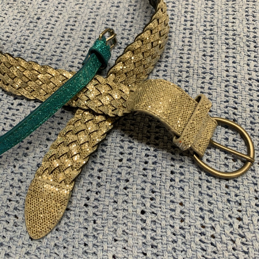 Two sparkly belts